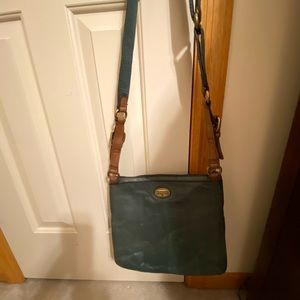 Leather Fossil Green/Gray Crossbody